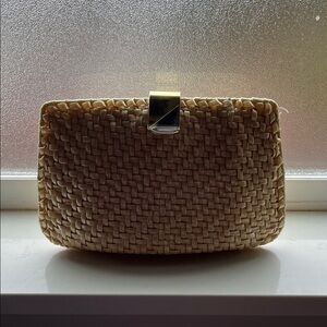 Vintage Convertible Clutch Shoulder Bage Retro Wicker Rattan Woven PVC Hong Kong